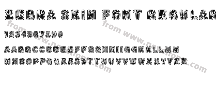 Zebra Skin Font RegularPreview