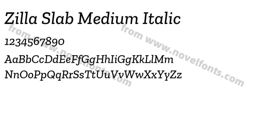 Zilla Slab Medium ItalicPreview