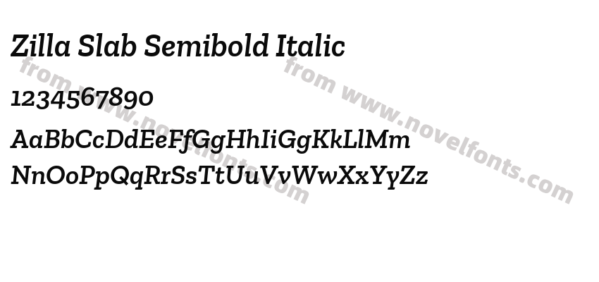 Zilla Slab Semibold ItalicPreview