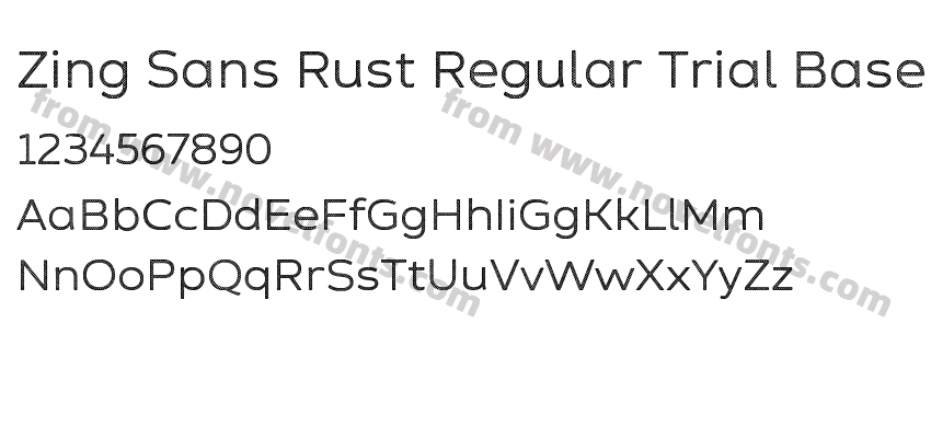 Zing Sans Rust Regular Trial Base Halftone APreview