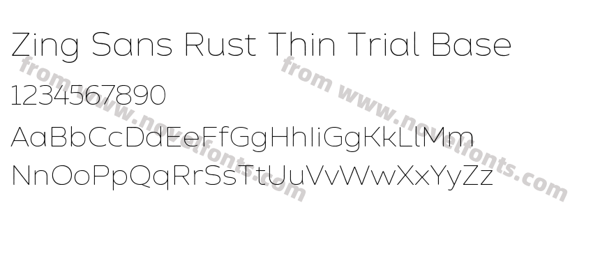 Zing Sans Rust Thin Trial BasePreview