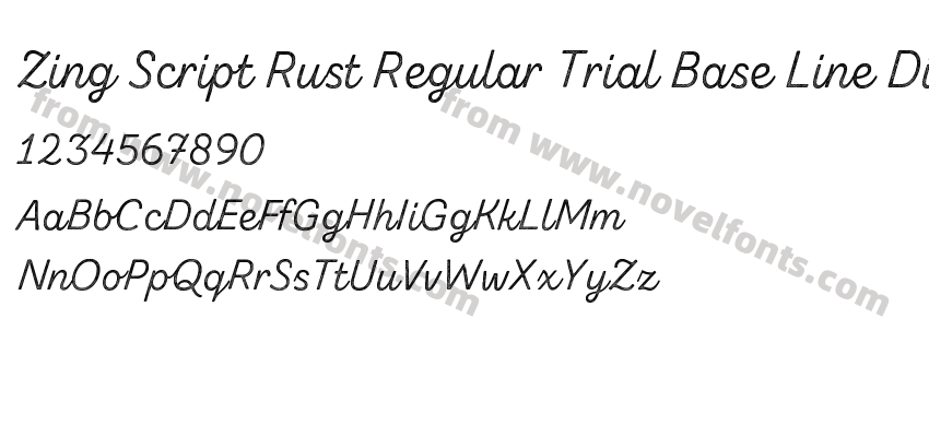 Zing Script Rust Regular Trial Base Line DiagonalsPreview