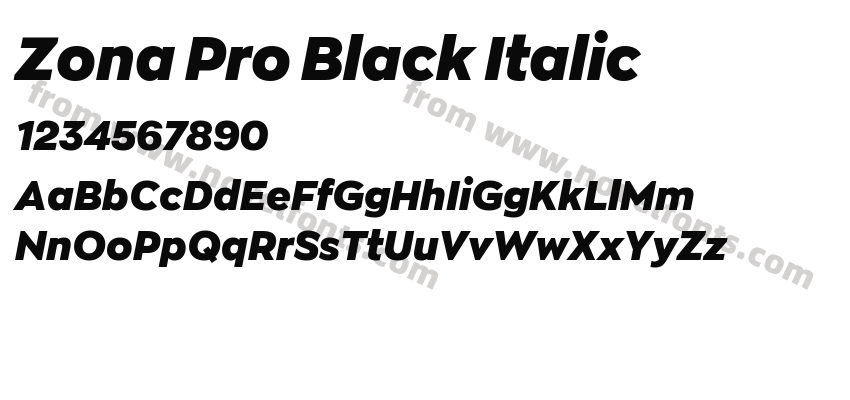 Zona Pro Black ItalicPreview