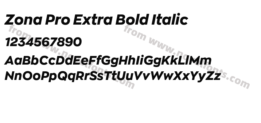 Zona Pro Extra Bold ItalicPreview