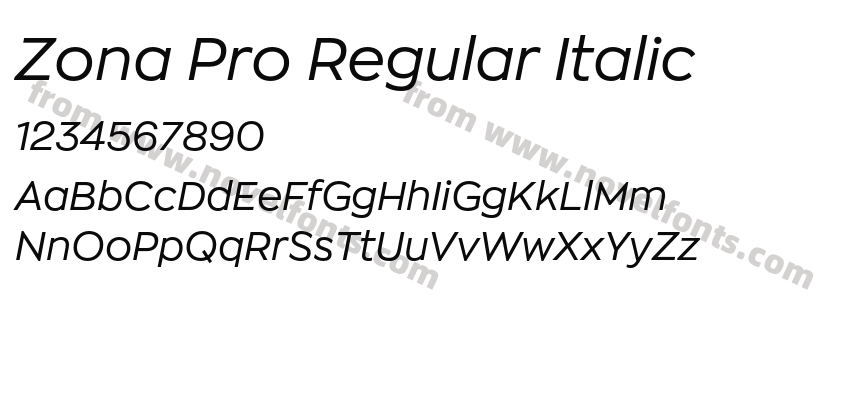 Zona Pro Regular ItalicPreview