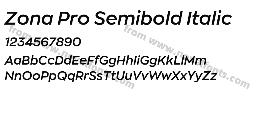 Zona Pro Semibold ItalicPreview
