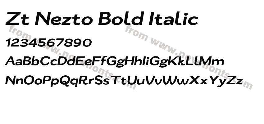 Zt Nezto Bold ItalicPreview