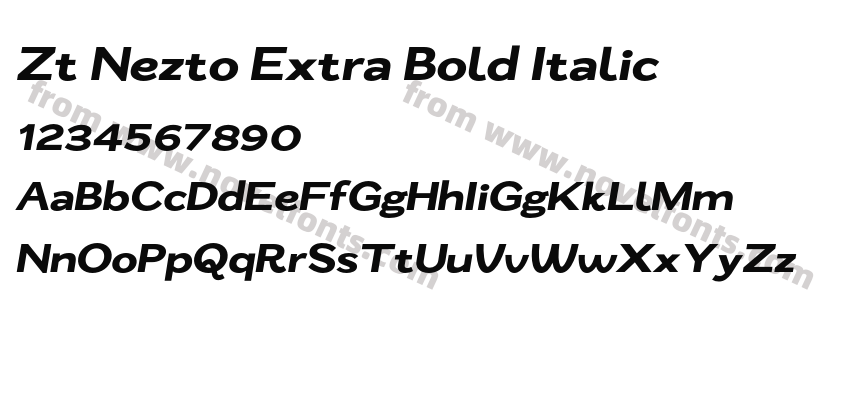 Zt Nezto Extra Bold ItalicPreview