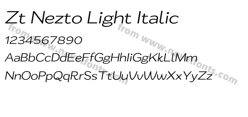 Zt Nezto Light ItalicPreview