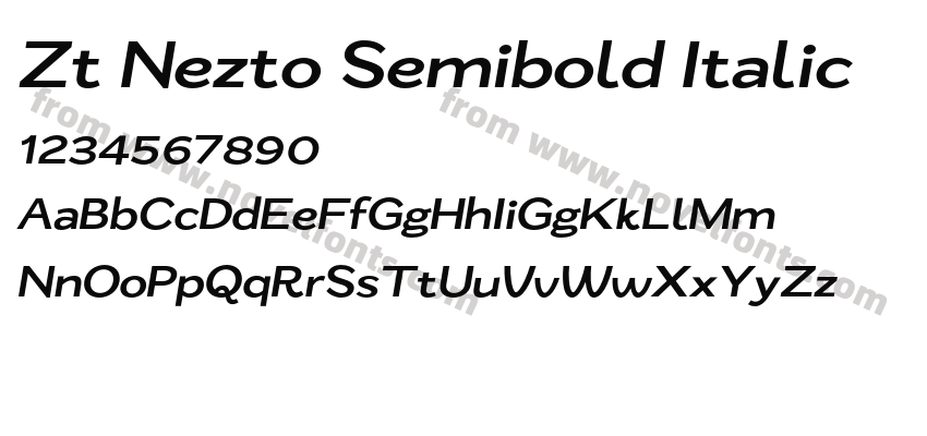 Zt Nezto Semibold ItalicPreview