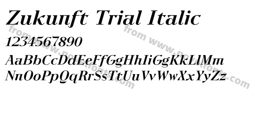 Zukunft Trial ItalicPreview
