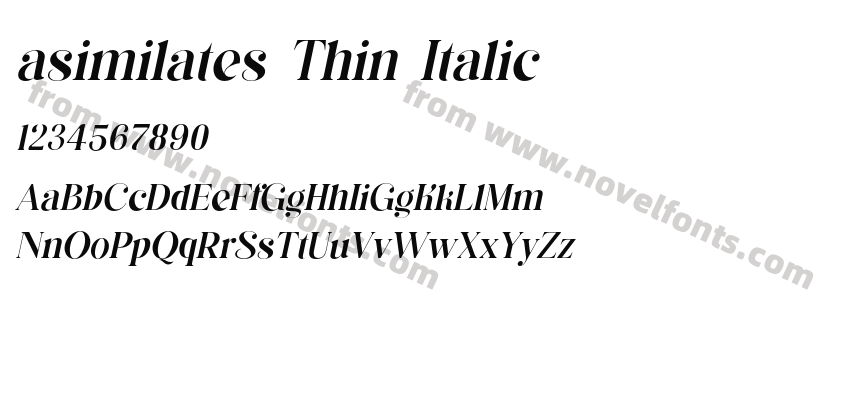 asimilates Thin ItalicPreview