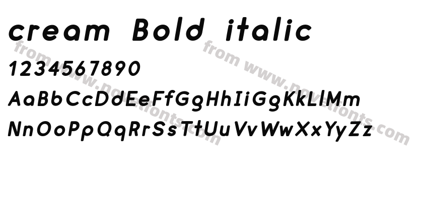 cream Bold italicPreview