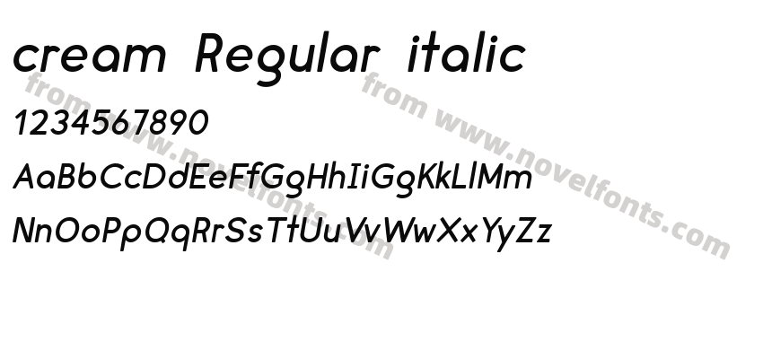 cream Regular italicPreview