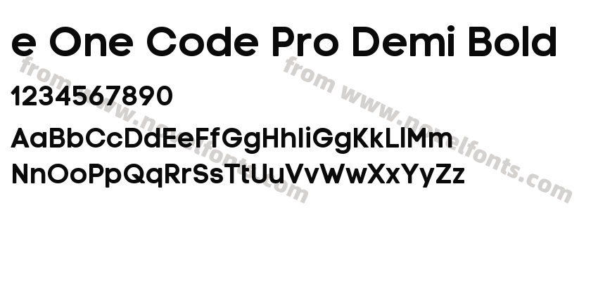 e One Code Pro Demi BoldPreview