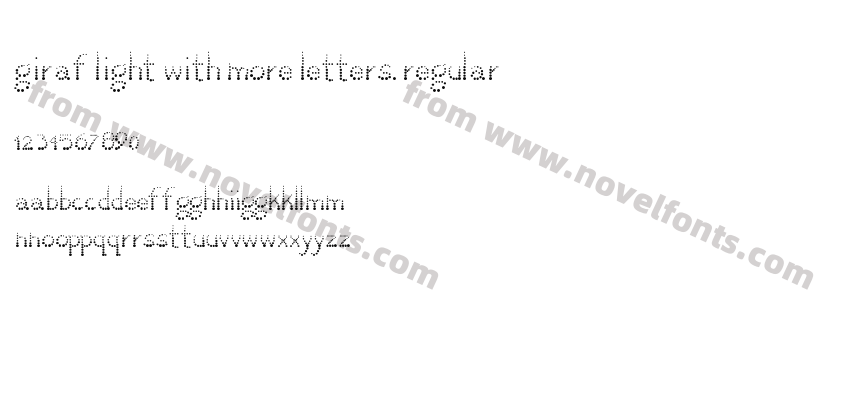 giraf light with more letters. RegularPreview