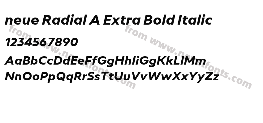 neue Radial A Extra Bold ItalicPreview