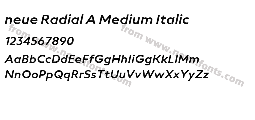 neue Radial A Medium ItalicPreview