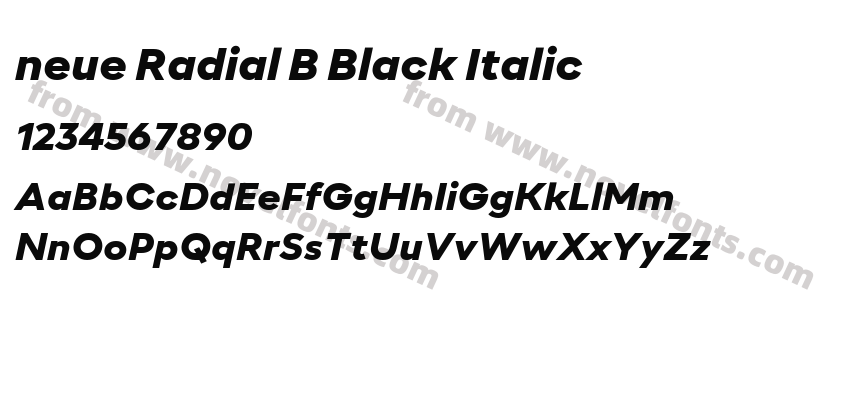 neue Radial B Black ItalicPreview