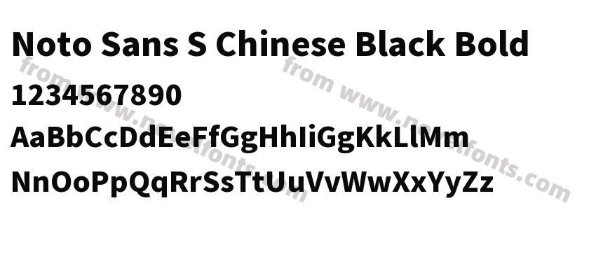 Noto Sans S Chinese Black BoldPreview