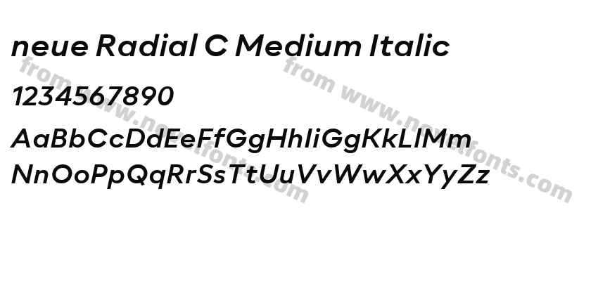 neue Radial C Medium ItalicPreview