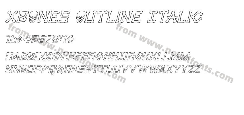 xBONES Outline ItalicPreview