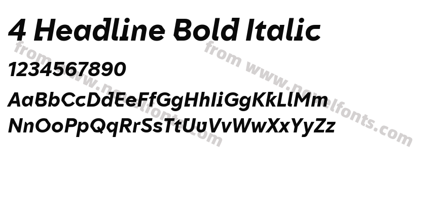 4 Headline Bold ItalicPreview