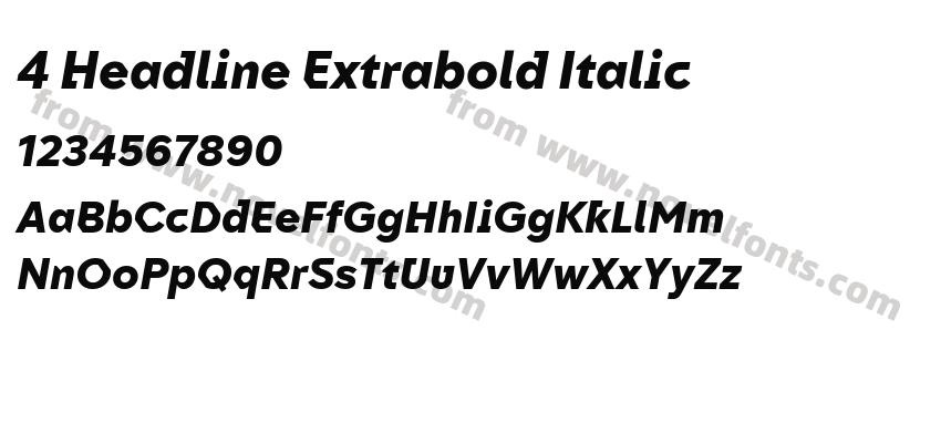 4 Headline Extrabold ItalicPreview