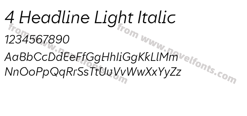 4 Headline Light ItalicPreview