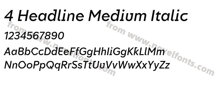 4 Headline Medium ItalicPreview