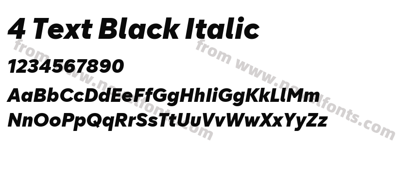 4 Text Black ItalicPreview