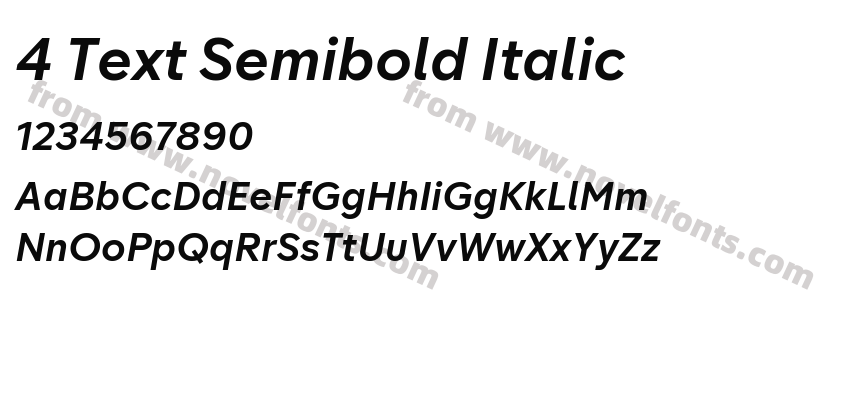 4 Text Semibold ItalicPreview