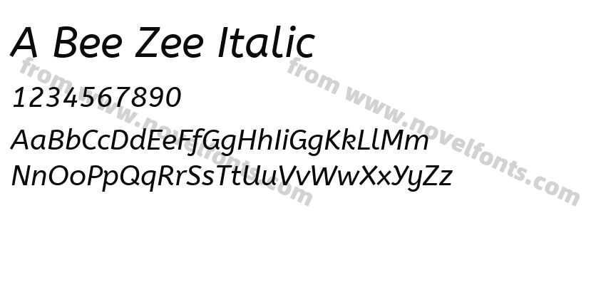 A Bee Zee ItalicPreview