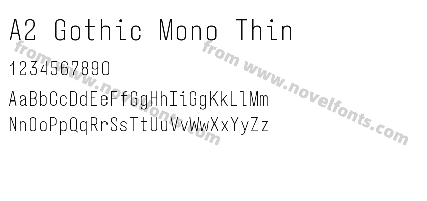 A2 Gothic Mono ThinPreview