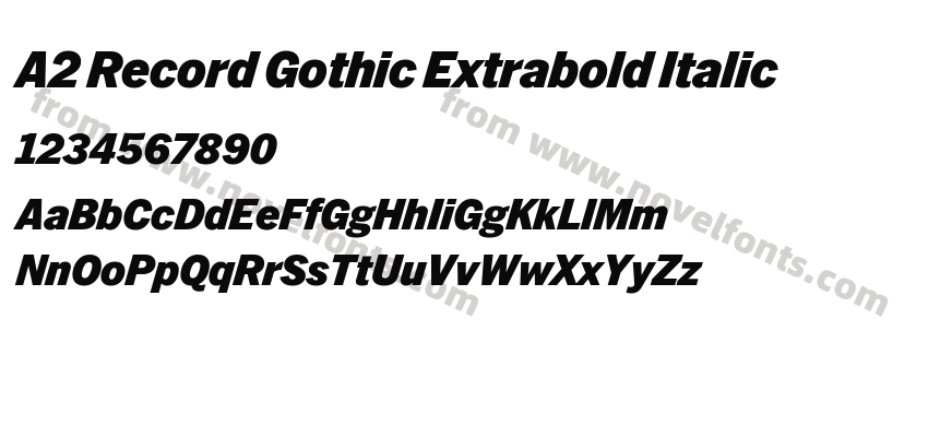 A2 Record Gothic Extrabold ItalicPreview