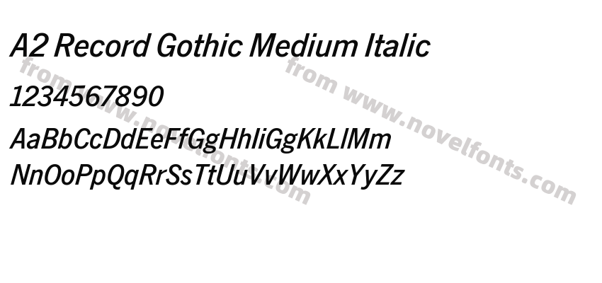 A2 Record Gothic Medium ItalicPreview