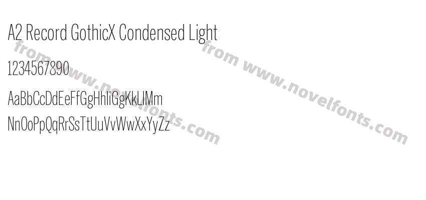A2 Record GothicX Condensed LightPreview