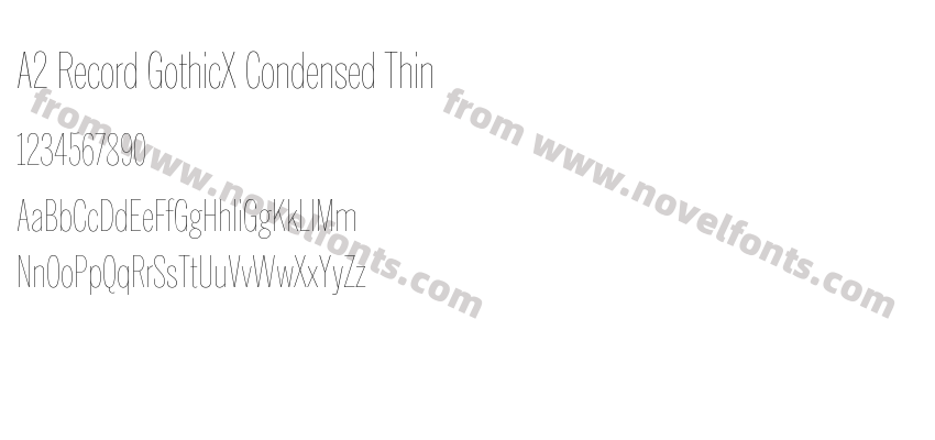 A2 Record GothicX Condensed ThinPreview