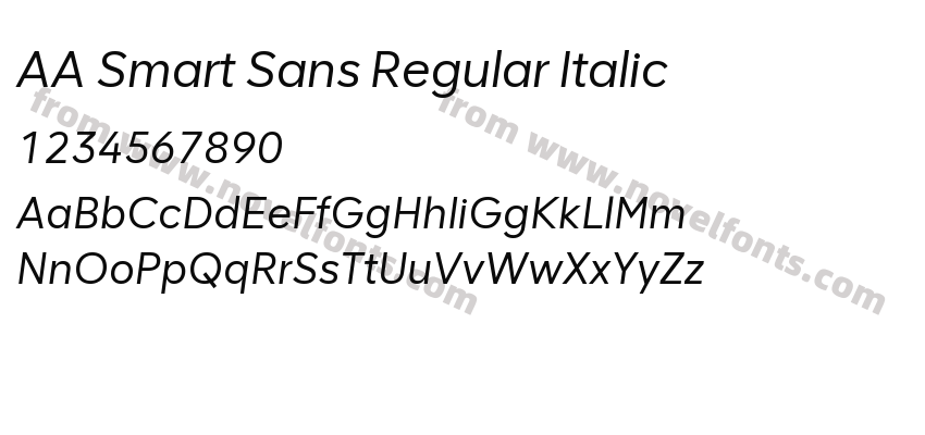 AA Smart Sans Regular ItalicPreview
