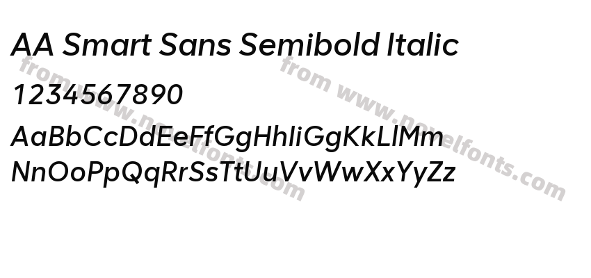 AA Smart Sans Semibold ItalicPreview