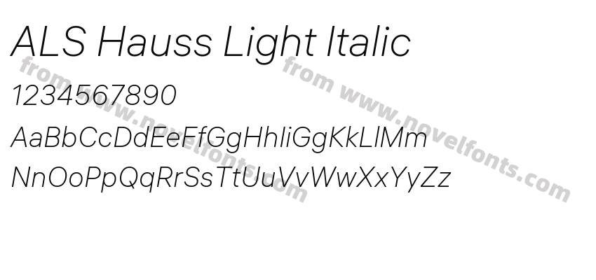 ALS Hauss Light ItalicPreview