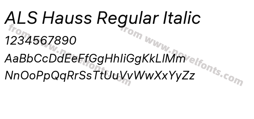 ALS Hauss Regular ItalicPreview