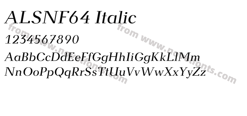 ALSNF64 ItalicPreview