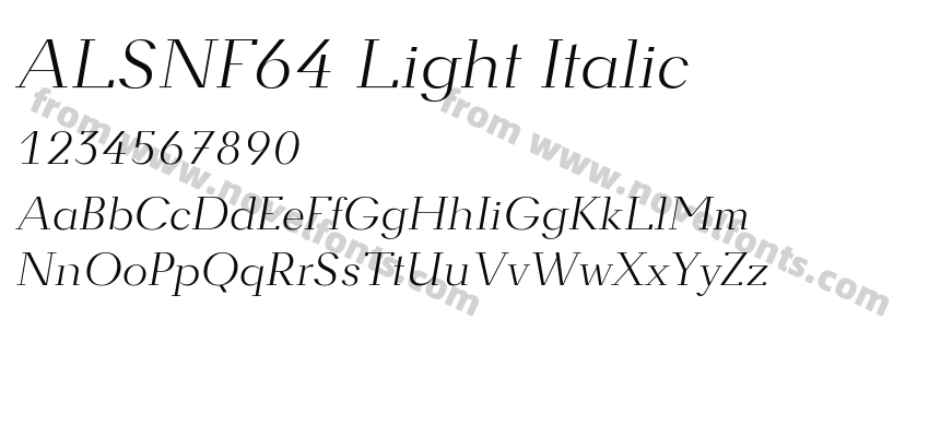 ALSNF64 Light ItalicPreview