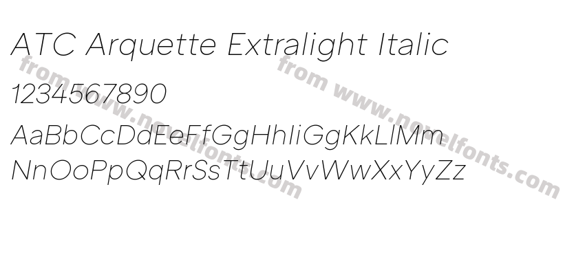 ATC Arquette Extralight ItalicPreview