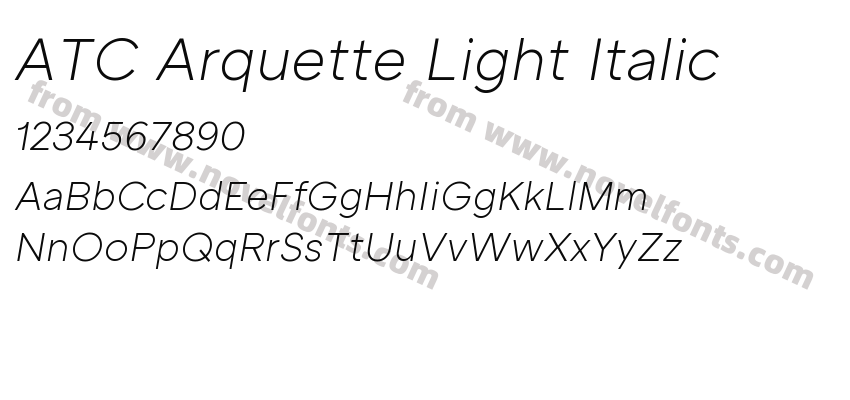 ATC Arquette Light ItalicPreview