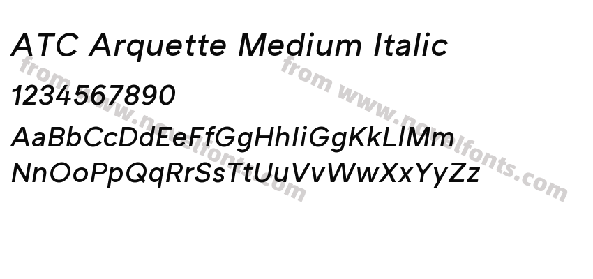 ATC Arquette Medium ItalicPreview