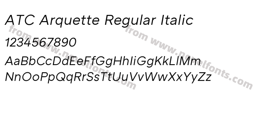 ATC Arquette Regular ItalicPreview