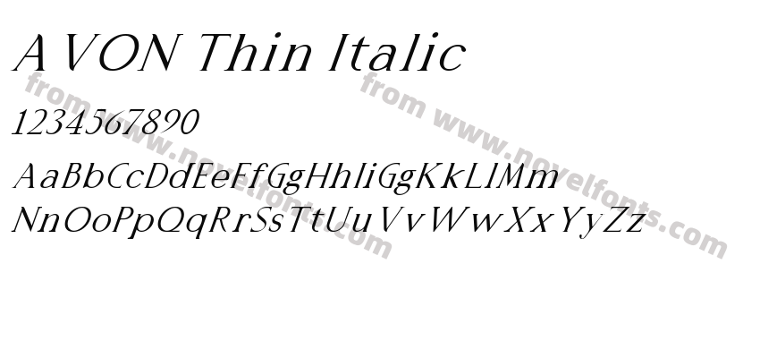 AVON Thin ItalicPreview