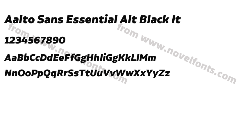 Aalto Sans Essential Alt Black ItPreview